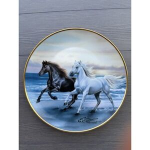 Horse Plate: Franklin Mint Collector Thunder‎ At Sunset by Kirk Reinert HA3294